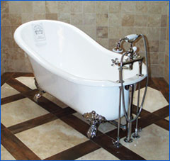 photo of a free standing bathtub remodel